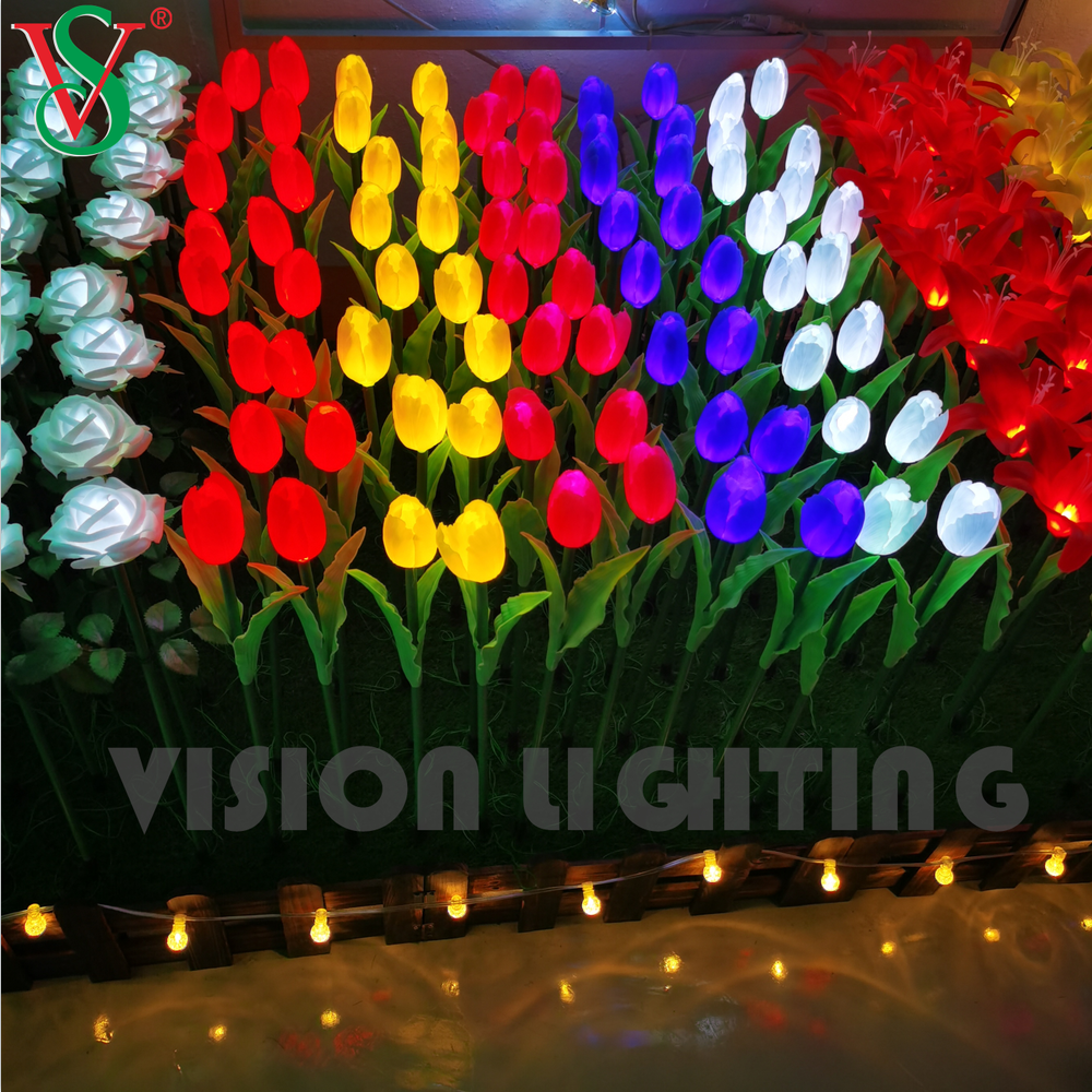 Geführtes künstliches Blumen-Rosen-Licht für Feiertags-Garten-Park-Dekoration im Freien