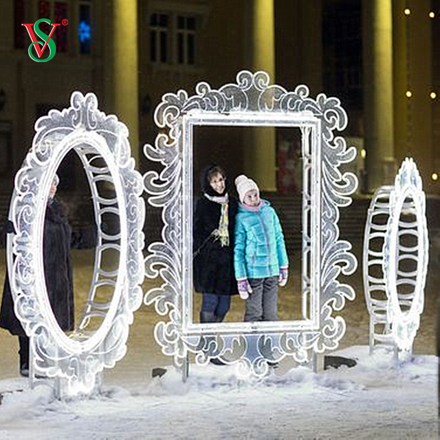 Weihnachtsbeleuchteter 2D-Fotorahmen für Kinder im Freien