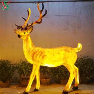 Fiberglas-Harz-Tierstatue, LED-beleuchtete Hirsch-Weihnachts-Rentier-Skulptur-Motivlichter