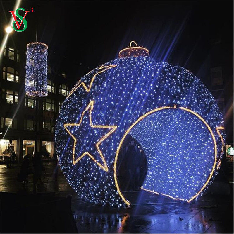 Dekorative Ornamente für den Außenbereich, LED-3D-Kugel, Weihnachts-Riesenkugeln, Motivlicht