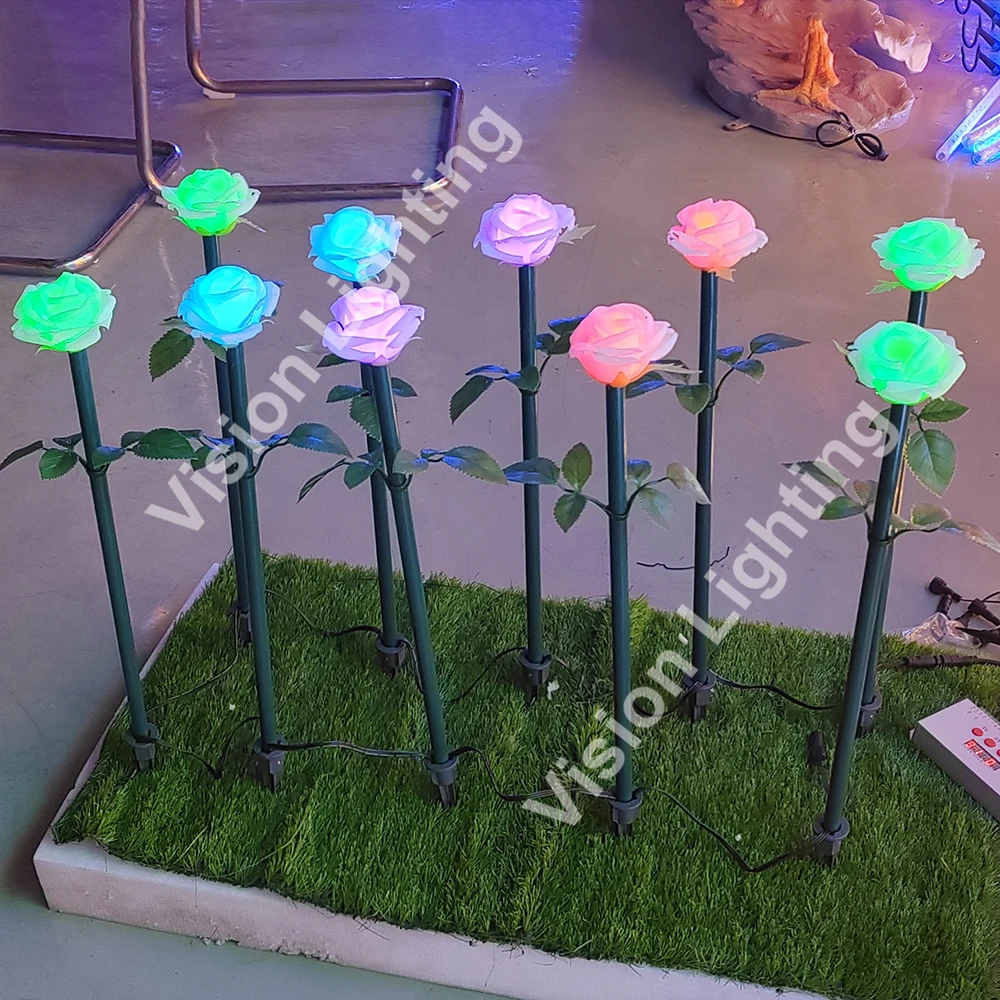 DMX/TTL WS2811 Pixel RGB Künstliche Blume LED -Tulpenleuchten für Gartenpark Dekoration im Freien