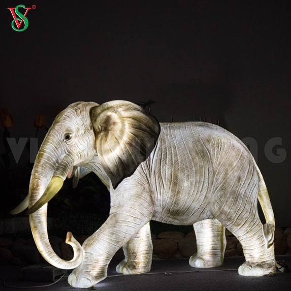 Außendekoration beleuchtete Fiberglas-Acryl-Panda-Licht-LED-Skulptur mit 3D-Tiermotiv