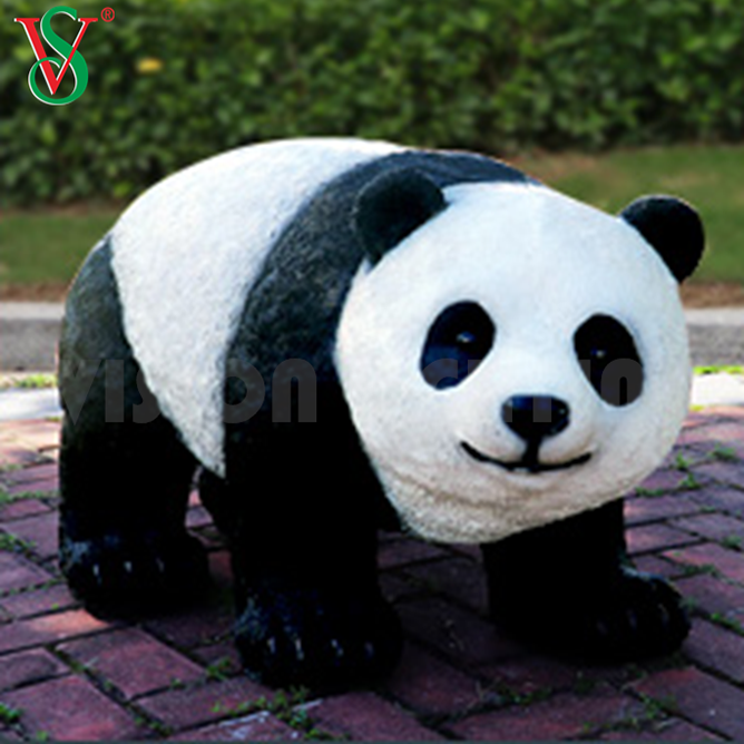 Außendekoration beleuchtete Fiberglas-Acryl-Panda-Licht-LED-Skulptur mit 3D-Tiermotiv