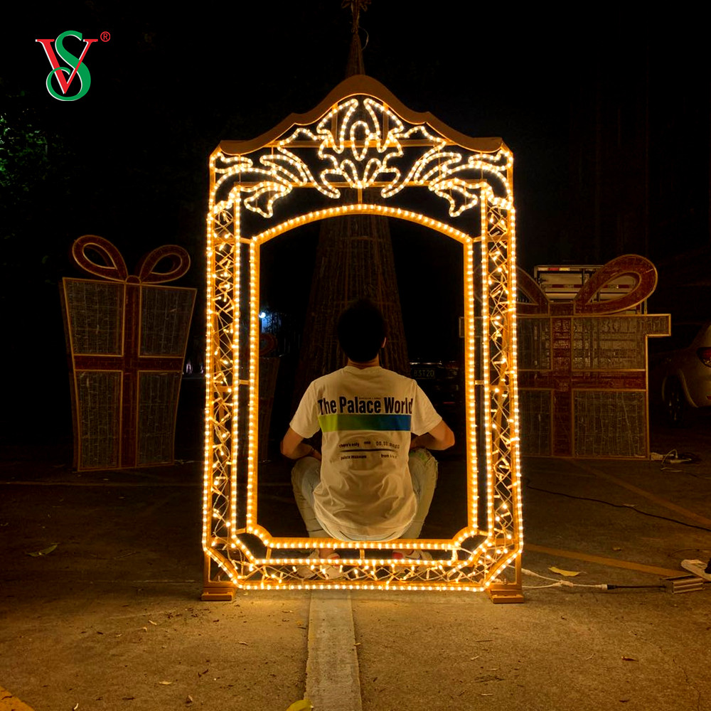 LED-2D-Fotorahmen-Motivlichter für Neujahrsfest-Außendekoration