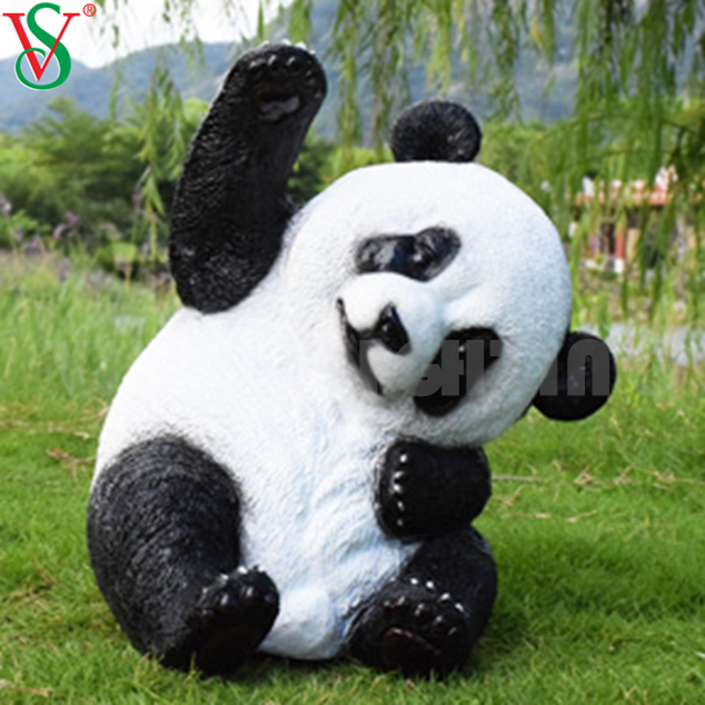 Außendekoration beleuchtete Fiberglas-Acryl-Panda-Licht-LED-Skulptur mit 3D-Tiermotiv
