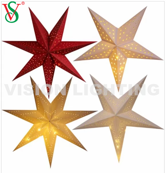 Wasserdichte hängende Moravian Star Burst Star Motivlichter für den Weihnachtsbaumschmuck im Freien