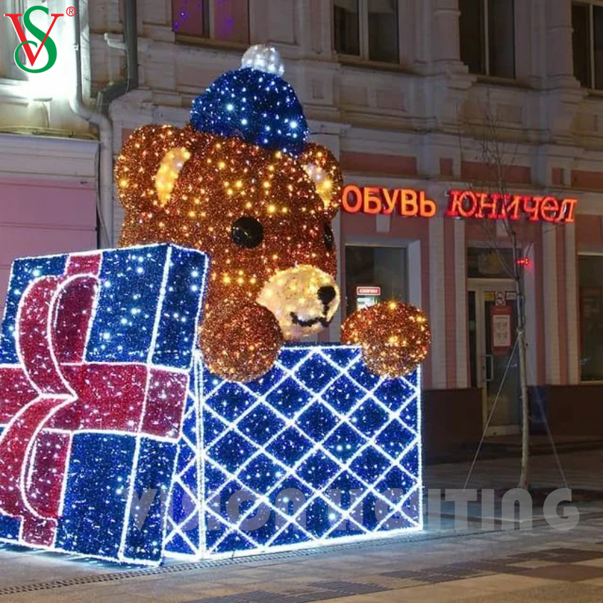 LED -Bären -Lichtriesen 3D Teddybären Motivlichter für Weihnachtsdekoration im Freien
