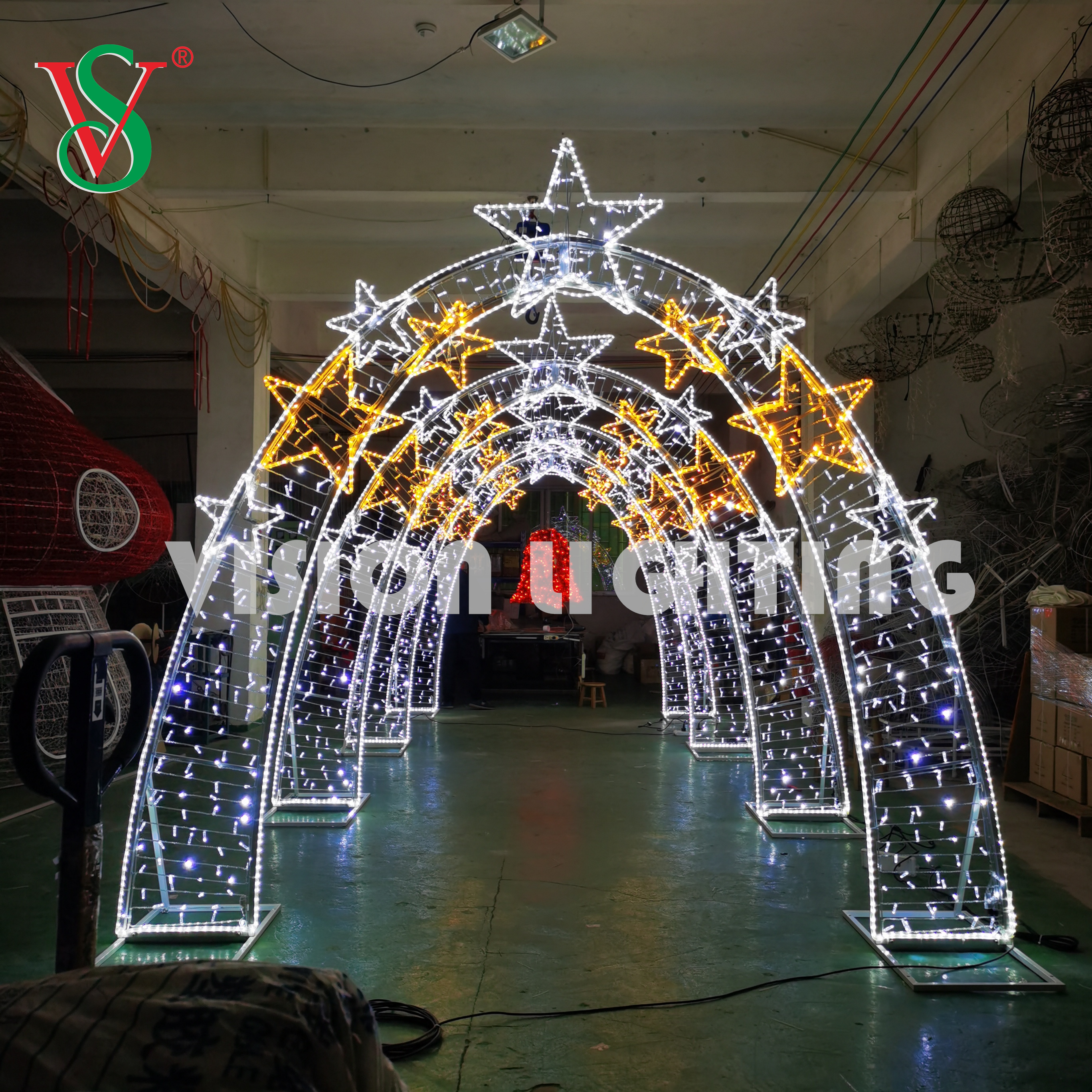 Outdoor Giant Arches Romantic Arch 3D Motiv Licht für Valentinstag Dekoration