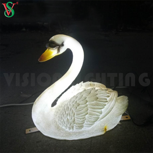 Fiberglas-Gans-Harz-Tiere-Skulptur-Licht-LED-beleuchteter Schwan für Zoo-Park-Außendekoration