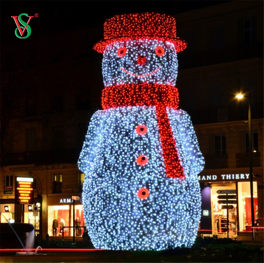 Großer LED-3D-Schneemann für die Weihnachtsdekoration im Freien