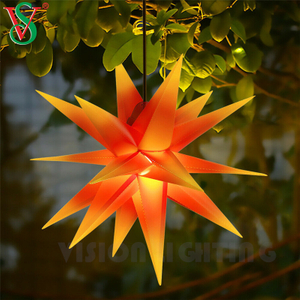 Wasserdichte hängende Moravian Star Burst Star Motivlichter für den Weihnachtsbaumschmuck im Freien