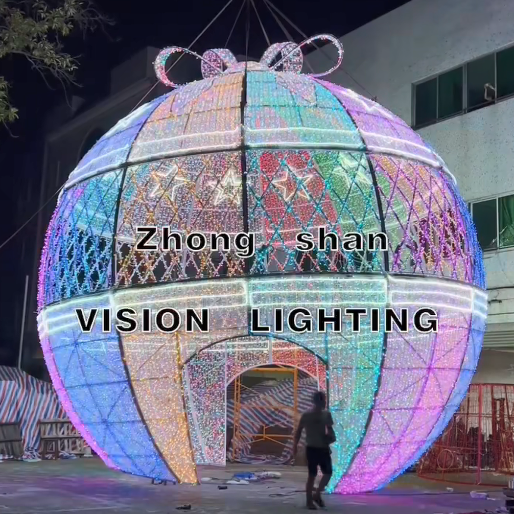 3D beleuchtete Sphere Weihnachtsriese runde Erzballform Dekoration Licht für die Außenstraße