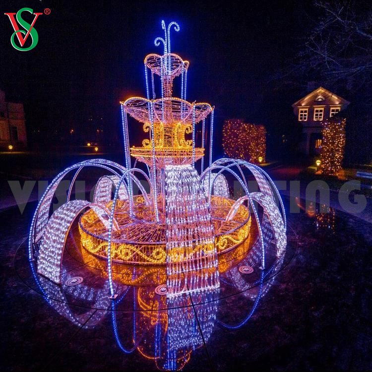 3D LED Light Fountain Motiv Skulptur für Landschaftsdekorationen im Freien