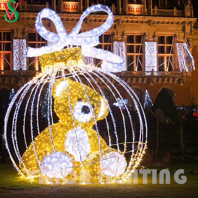 LED -Bären -Lichtriesen 3D Teddybären Motivlichter für Weihnachtsdekoration im Freien