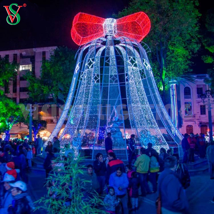 Outdoor -Riese beleuchtete Jingle Bell kommerzielle LED -Motiv -Dekoration Beleuchtung für Weihnachten
