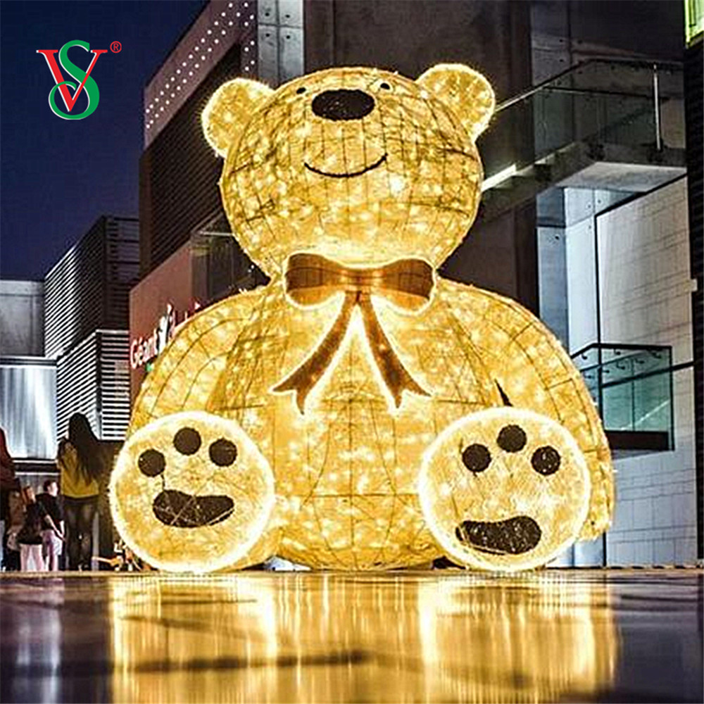 LED Outdoor Bear Light Giant 3D Skulptur Teddybärenmotiv Lichter für Einkaufszentrum
