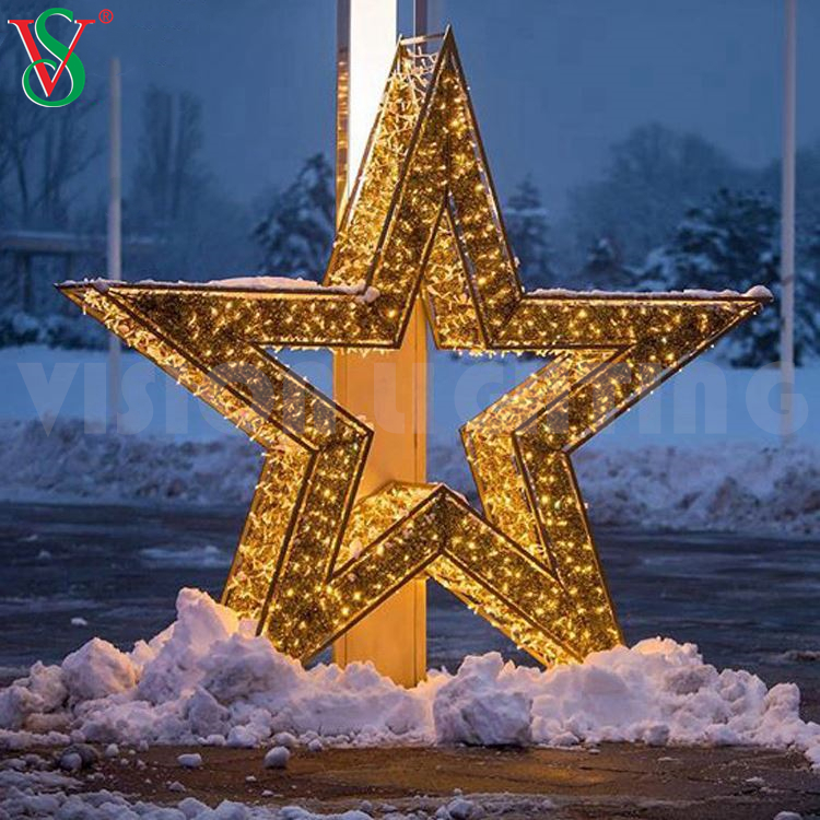 LED Weihnachtsdekoration Outdoor 3D Star Motiv Lighting for Holiday Festival Dekor