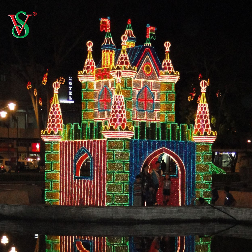 Halloween-Tag-Motivlichter im Freien, Dekoration, große Schlossturm-Skulptur, Motivlichter