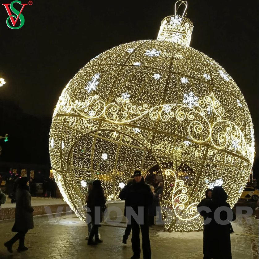 Kommerzielles Girlanden-Ball-Licht im Freien 3D führte Bogen-Ball-Weihnachtsmotiv-Dekorations-Licht
