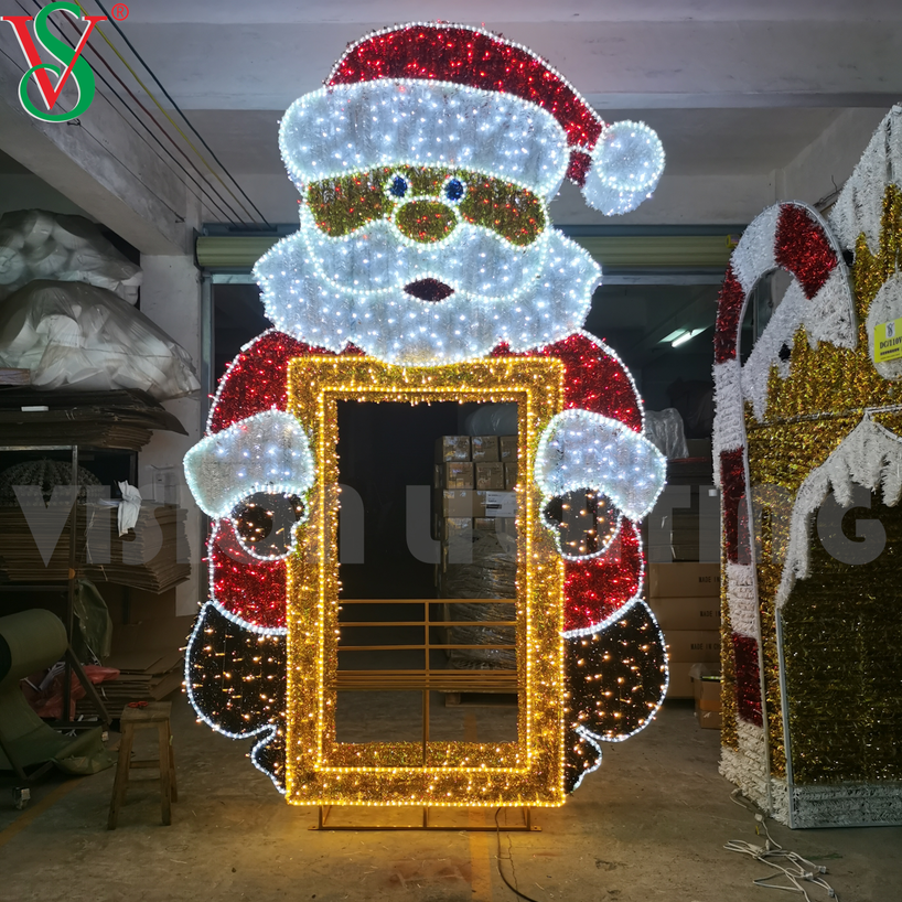 Luces de Navidad Outdoor Weihnachtsdekoration Licht LED 2D- und 3D -Fotorahmenmotivlichter
