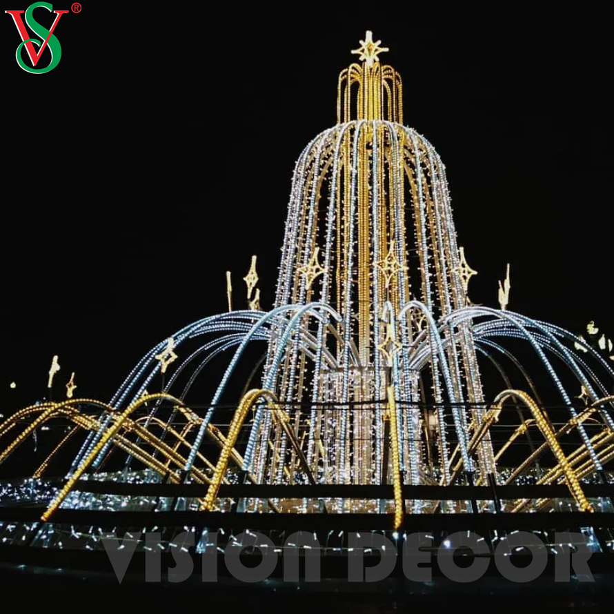 3D LED Light Fountain Motiv Skulptur für Landschaftsdekorationen im Freien