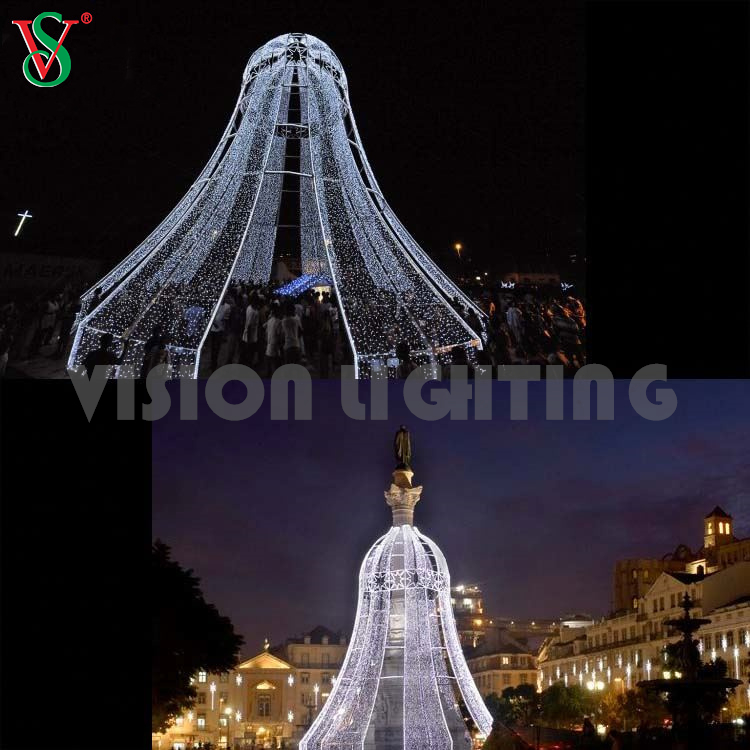 Outdoor -Riese beleuchtete Jingle Bell kommerzielle LED -Motiv -Dekoration Beleuchtung für Weihnachten