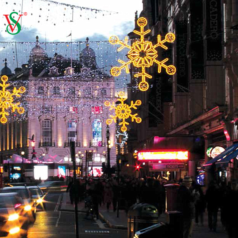 Kundenspezifisches Design Animierte LED-2D-Schneeflocke-Lichter für Weihnachtsdekoration