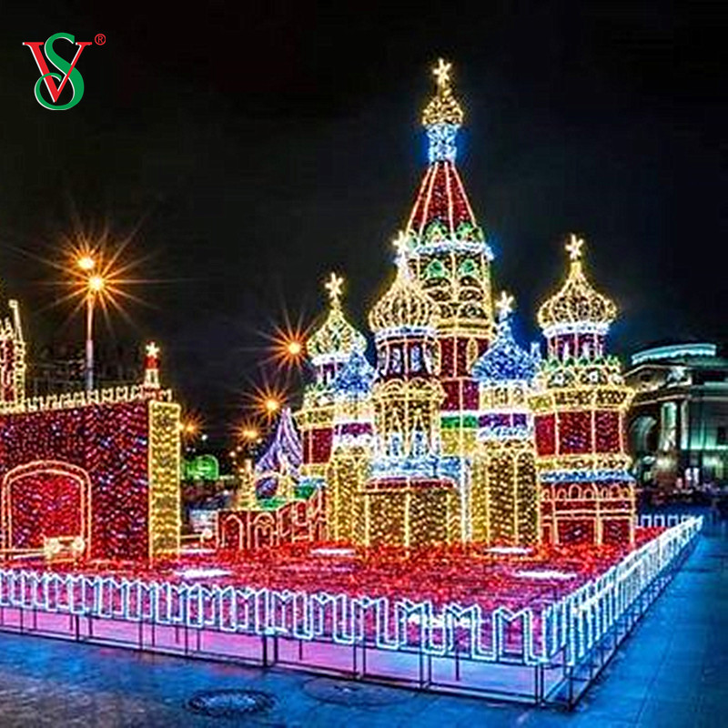 Halloween-Tag-Motivlichter im Freien, Dekoration, große Schlossturm-Skulptur, Motivlichter
