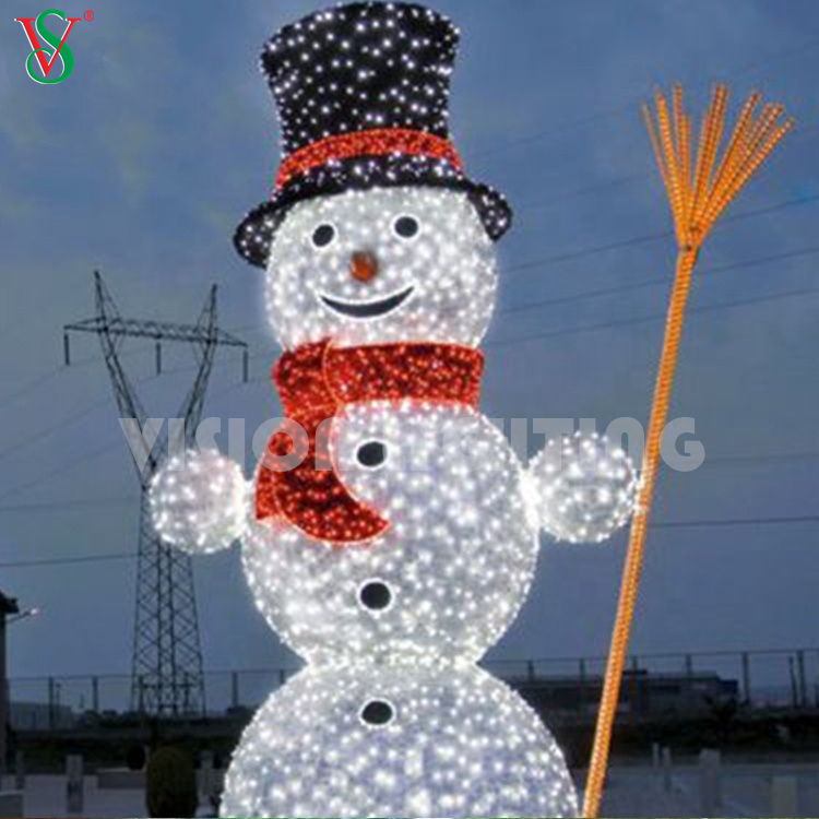 Kundenspezifische 3D-Figur für den Außenbereich, beleuchtete Weihnachts-Sankt-Schneemann-LED-Skulptur-Lichter