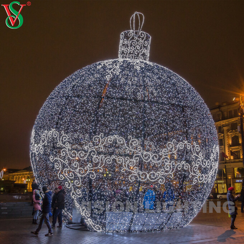 3D beleuchtete Sphere Weihnachtsriese runde Erzballform Dekoration Licht für die Außenstraße