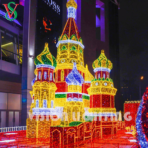 Große 3D -LED Castle Tower Light - Urlaubsdekoration im Freien für kommerzielle Weihnachtsausstellungen