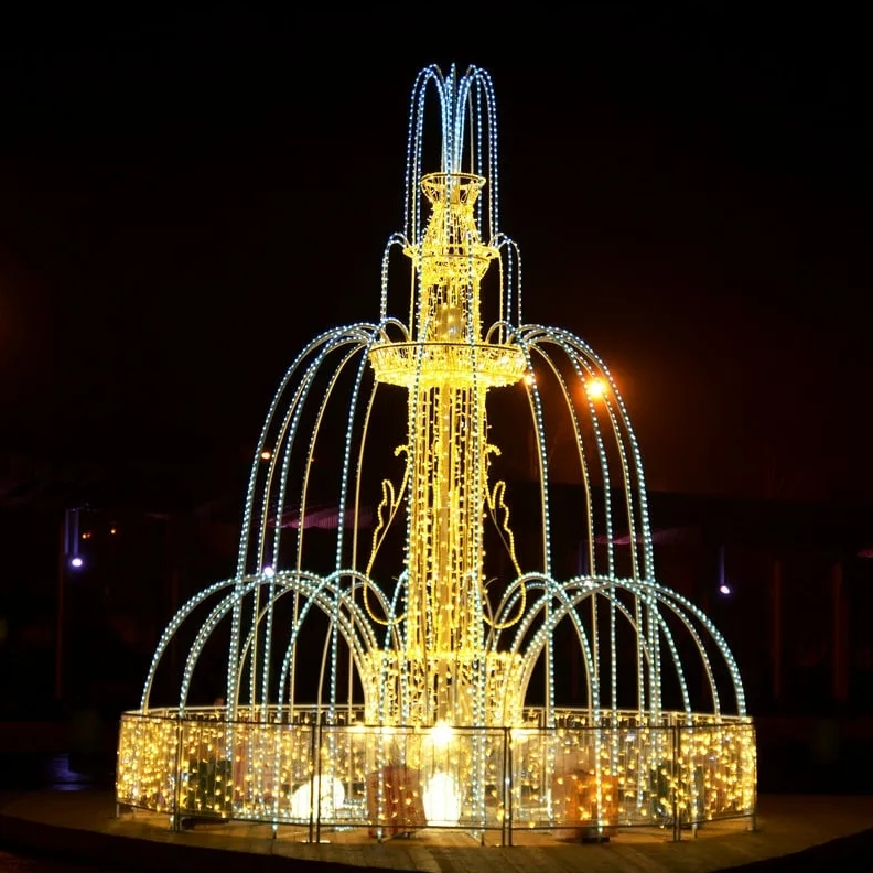 3D LED Light Fountain Motiv Skulptur für Landschaftsdekorationen im Freien