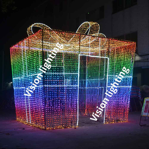 Weihnachtsdekoration im Freien Kundenspezifisches LED-buntes LED-Weihnachtsgeschenkbox-Pixel-RGB-Motivlicht