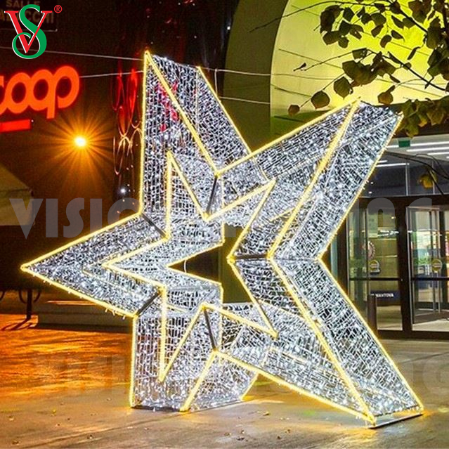 LED Weihnachtsdekoration Outdoor 3D Star Motiv Lighting for Holiday Festival Dekor