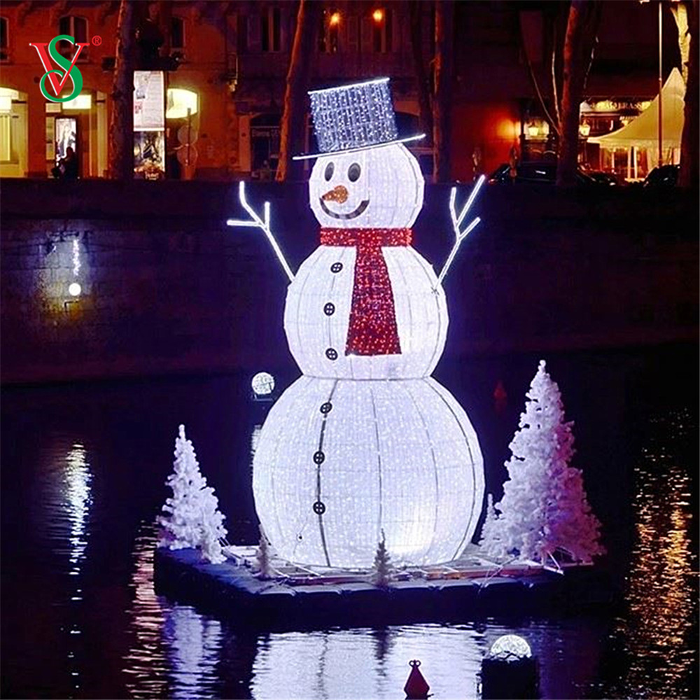 Großer LED-3D-Schneemann für die Weihnachtsdekoration im Freien