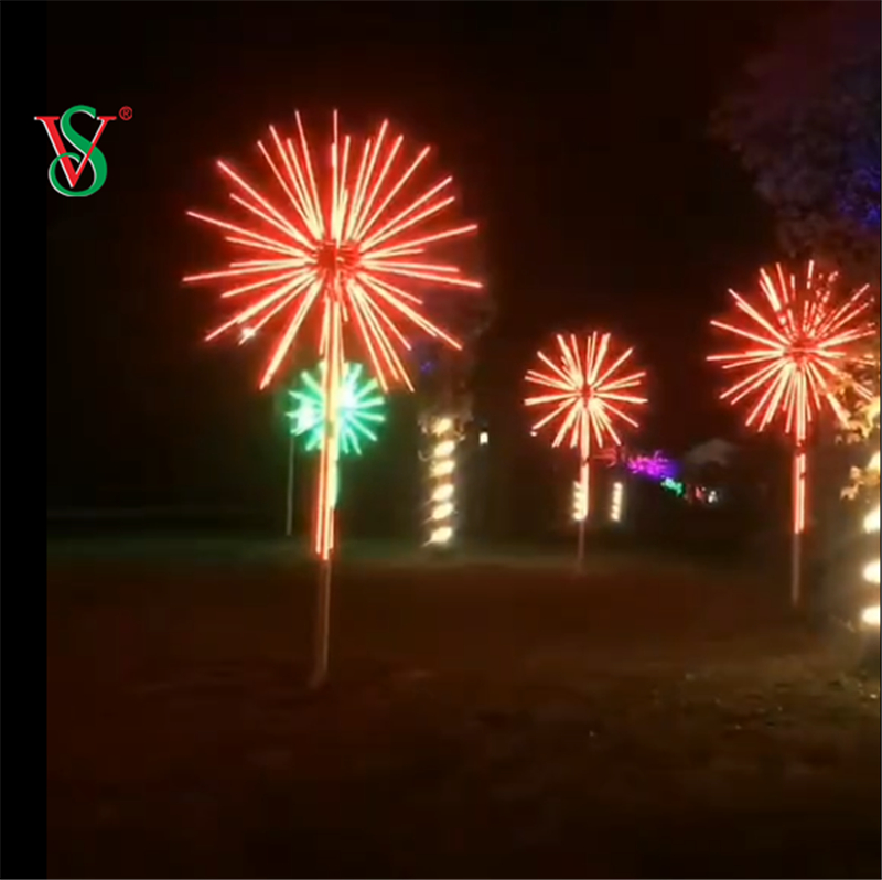 2,5 M 3 M Outdoor Led Weihnachtsdekoration 12 V RGB Feuerwerk Baum Motiv Licht für Straße