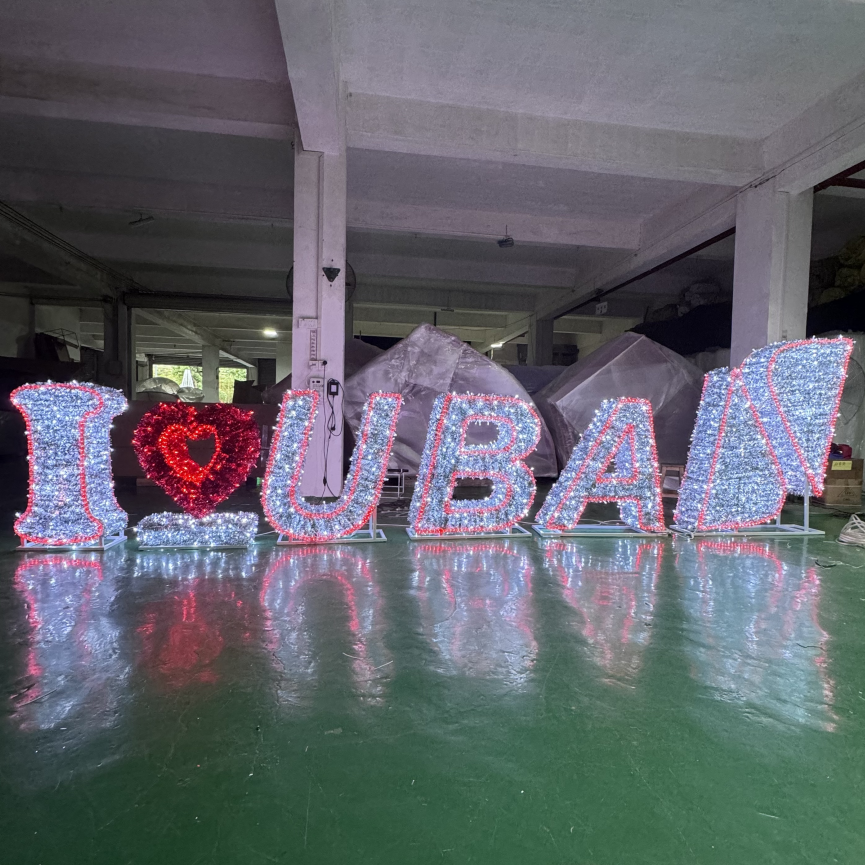 Neujahrsschilder Board Outdoor 3D Skulpturenmotivlichter für Neujahrsdekoration