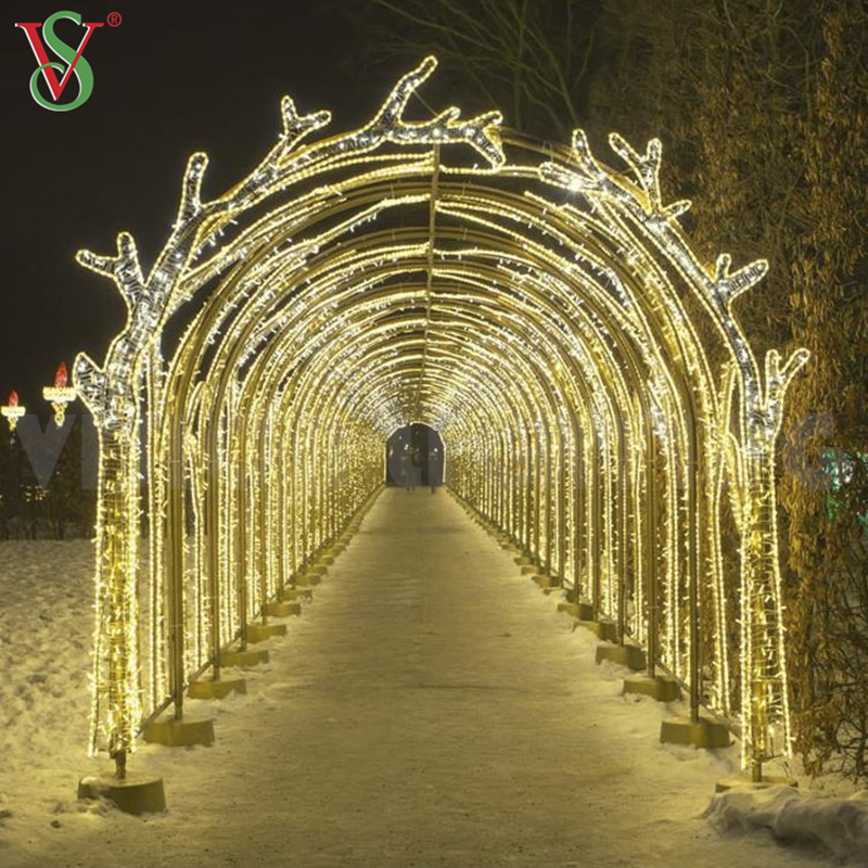 Navidad Luces Outdoor Glühen Tunnel LED Beleuchtetes Bogenmotiv -Dekorationsbeleuchtung für Weihnachtserscheinungen