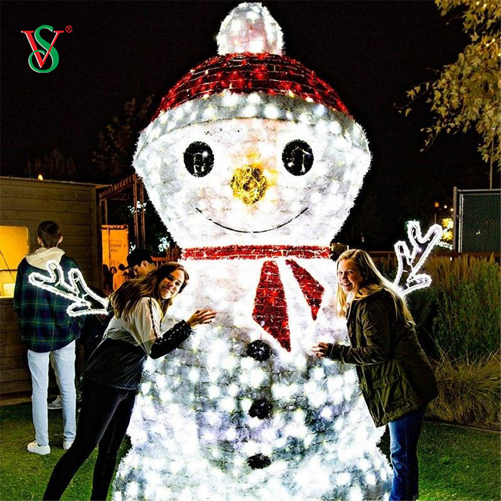 Großer LED-3D-Schneemann für die Weihnachtsdekoration im Freien