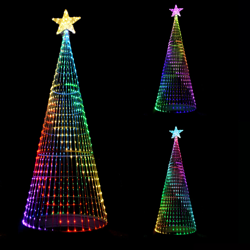 Maßgeschneiderte Landschaftsmotiv-Weihnachts-Außendekoration, DMX512-programmierbare Pixel, RGB-Baumlicht