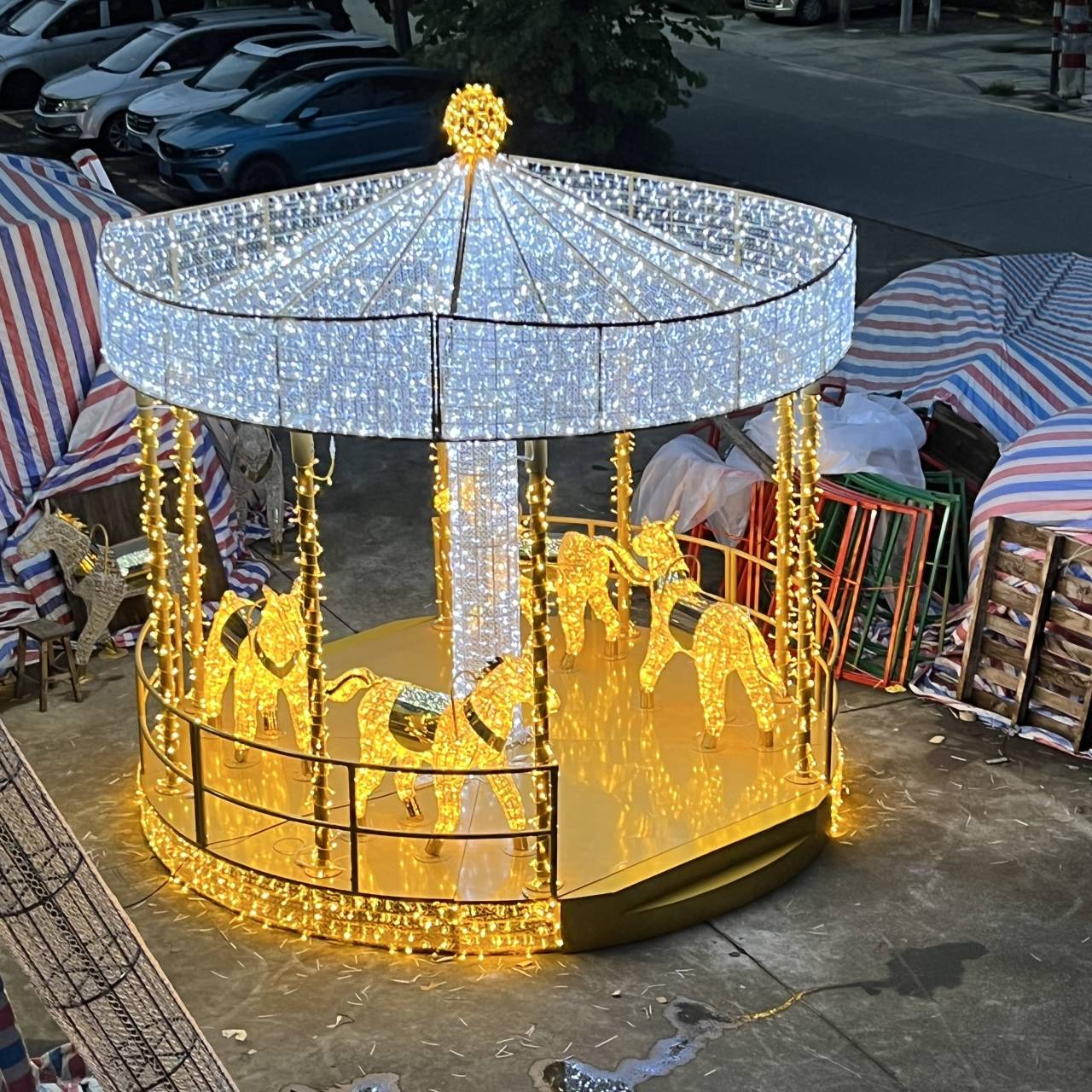 3D beleuchtete Tierpferdskulptur mit Schnur Licht für den Zoo Garden Park Outdoor Dekoration