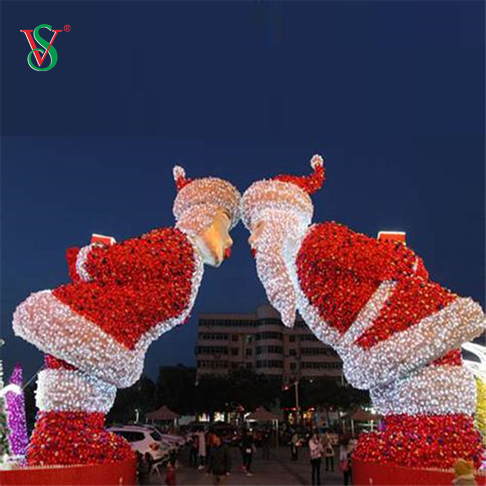 3D -Skifahren im Freien sitzen Weihnachtsmann -Motiv -Lichter für Weihnachtsferien