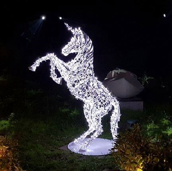 3D beleuchtete Tierpferdskulptur mit Schnur Licht für den Zoo Garden Park Outdoor Dekoration