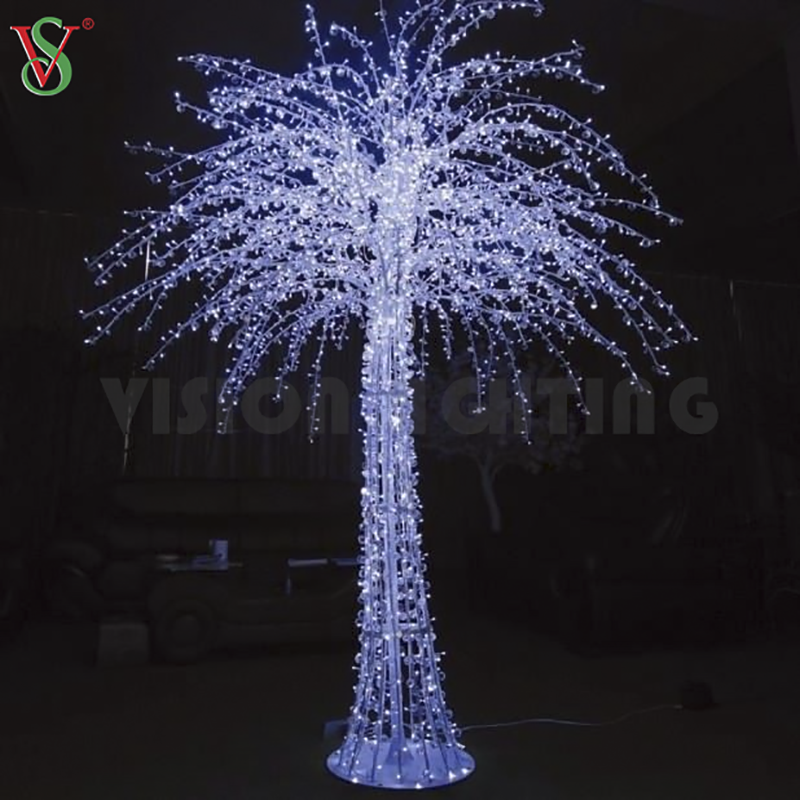 Weihnachtsbeleuchtung, dekorative weiße Zweiglichter, 3D-Motiv, Astbaum mit LED-Girlande