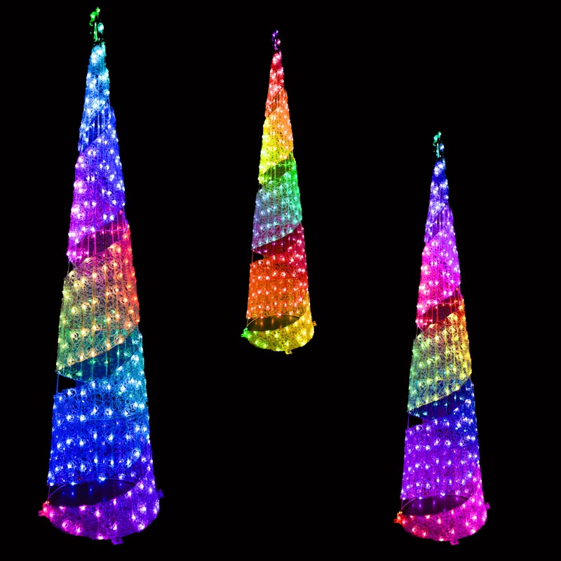 Maßgeschneiderte Landschaftsmotiv-Weihnachts-Außendekoration, DMX512-programmierbare Pixel, RGB-Baumlicht