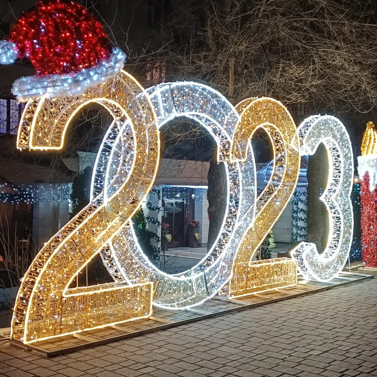 2026 Neujahrsschild, Outdoor-3D-Skulptur-Motiv-Lichter für Neujahrsdekoration