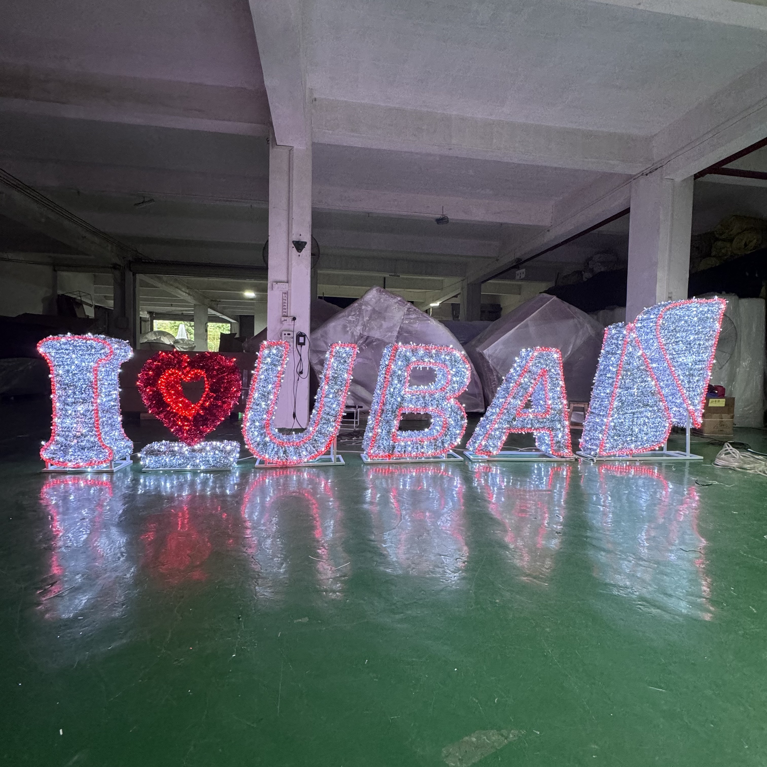 3D-beleuchtetes Weihnachts- und Neujahrsschild für den Außenbereich, LED-Motiv-Dekorationslicht