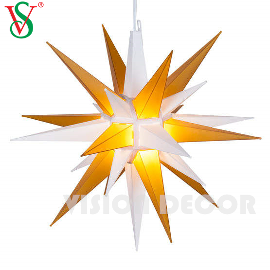 Wasserdichte hängende Moravian Star Burst Star Motivlichter für den Weihnachtsbaumschmuck im Freien
