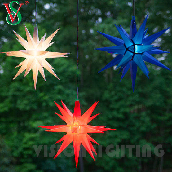 Weihnachtsdekoration im Freien, hängende Ornamente, LED-Acryl-Schneeflocke-Motiv-Lichter
