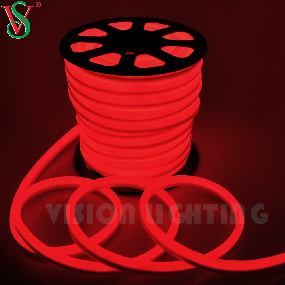 Wasserdicht 15*25 mm/8*16 mm flexibler Lampenstreifen 24 V/110 V/220 V/LED Flex Neonlichter für die Wandmontage im Freien